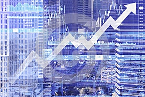 Real estate and construction cost rise up shown by graph.