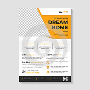 Real Estate Construction Flyer Template, Renovation Flyer Template, Real Estate Business, Construction Template