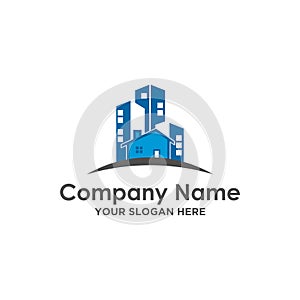 Real estate and construction house building, logo