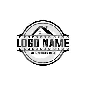 Real estate and construction house building, logo vector