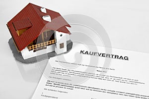 Real estate contract - with the German Word Kaufvertrag