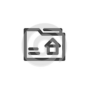 Real estate document folder line icon