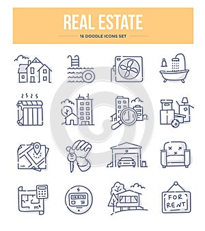 Real Estate Doodle Icons