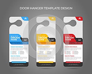 Real Estate Door Hanger Template Design, real estate dl rack card