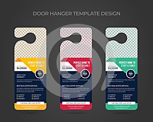 Real Estate Door Hanger Template Design, real estate dl rack card