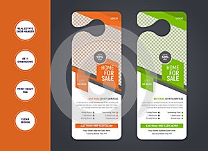 Real Estate Door Hanger Template Design, real estate dl rack card