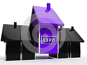 Real Estate Expo Icon Depicting Property Exhibition For Realtors And Buyers - 3d Illustration