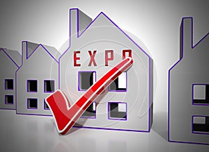 Real Estate Expo Icon Depicting Property Exhibition For Realtors And Buyers - 3d Illustration