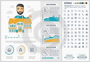 Real Estate flat design Infographic Template