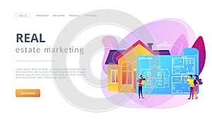 Real estate floor plan concept landing page