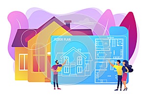 Real estate floor plan concept vector illustration