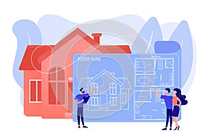 Real estate floor plan concept vector illustration