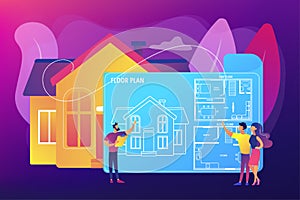 Real estate floor plan concept vector illustration