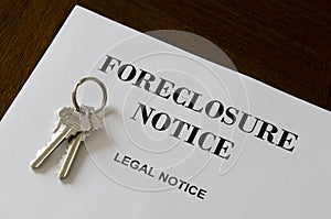 Real Estate Home Foreclosure Legal Notice And Keys