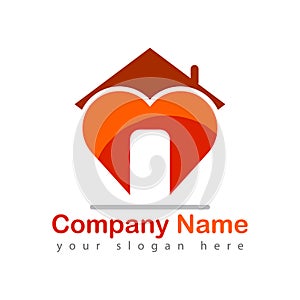 Real estate home heart logo