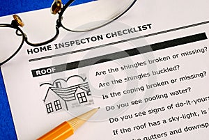 Real estate home inspection checklist photo