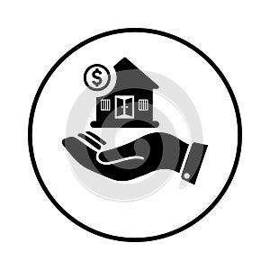 Real estate, home loan black icon