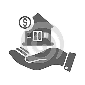 Real estate, home loan gray icon