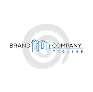 Real Estate Home Logo Line . Realty Logo with shape line Logo Template