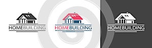 Real estate home logo vector graphic, strong unique house building development brand logotype design, property silhouette shape