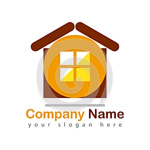 Real estate home logo on white