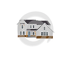 Real estate home property, cartoon house vector illustration.