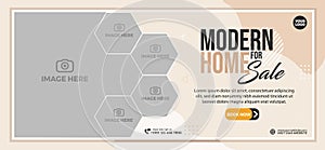 Real estate home sales social media cover and web banner. perfect and modern home sale banner template for a real estate company.