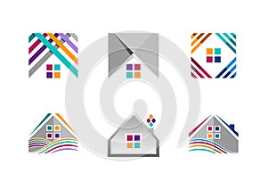 Real estate, house logo, building apartment icons, collection of home construction symbol vector design