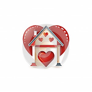 Real estate House love logo