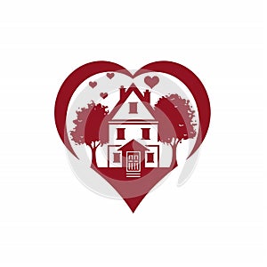 Real estate House love logo