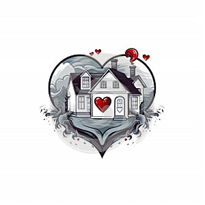 Real estate House love logo