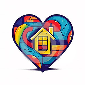 Real estate House love logo