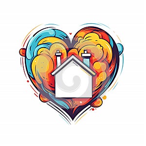 Real estate House love logo