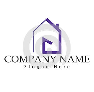 Real estate House roof and healthcare sign home logo vector element icon design