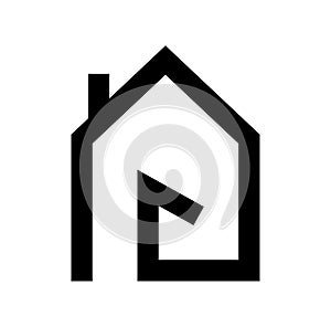 Real estate House roof and healthcare sign home logo vector element icon design