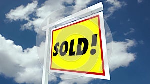 Real Estate House for Sale Sign Flipping to Sold Home with Alpha Matte