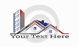 Real Estate, house with windows and doors logo vector symbol design. Beautiful creative logo designs