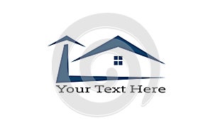 Real Estate, house with windows and doors logo vector symbol design. Beautiful creative logo designs