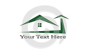 Real Estate, house with windows and doors logo vector symbol design. Beautiful creative logo designs