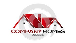 Real Estate Houses Logo Design Template