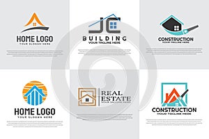 Real estate icon, house symbol, home logo. Building construction  vector flat icon for apps or website