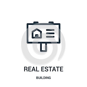 real estate icon vector from building collection. Thin line real estate outline icon vector illustration