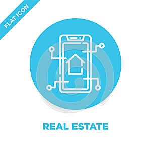 real estate icon vector from smart home collection. Thin line real estate outline icon vector  illustration. Linear symbol for use