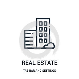 real estate icon vector from tab bar and settings collection. Thin line real estate outline icon vector illustration