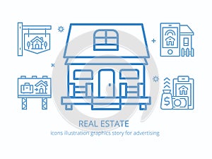 Real estate : icons illustration graphics.