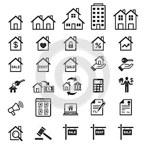 Real estate icons. Vector