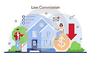 Real estate industry. Low comission for real estate agent work