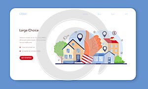 Real estate industry web banner or landing page. Idea of wide selection