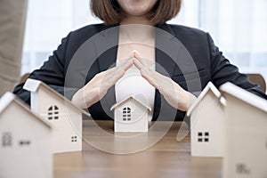 Real estate insurance or safeness concept photo