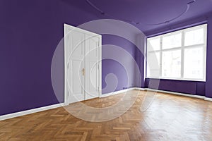 Real estate interior - apartment with purple walls